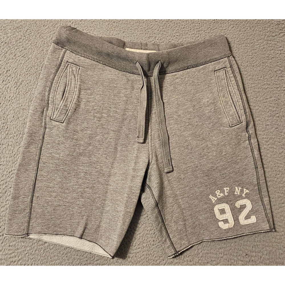 Abercrombie & Fitch Mens Gray Sweat Shorts A&F NY 92 Graphic Size Medium